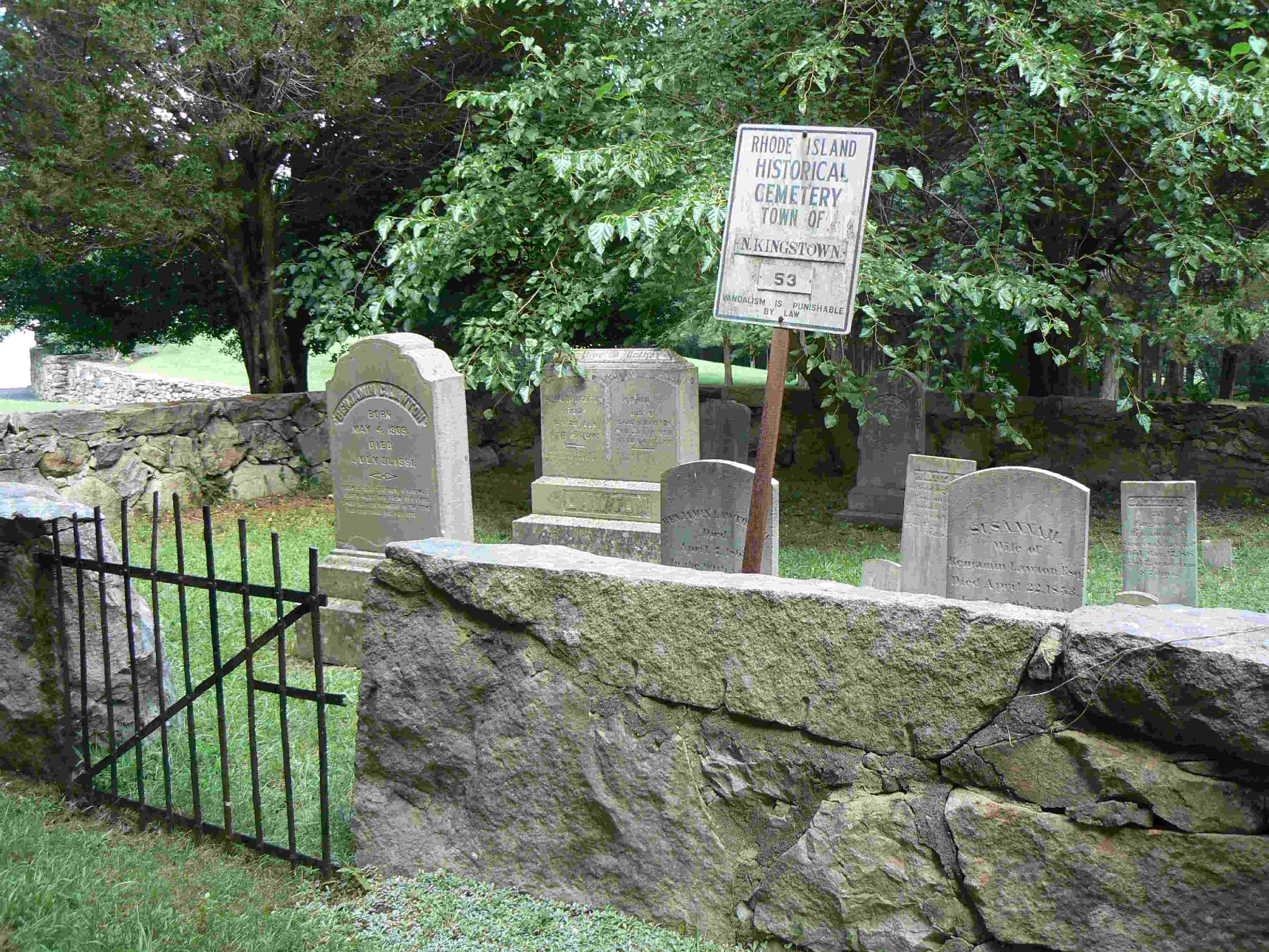 Rhode Island Historical Cemeteries Cemetery Details